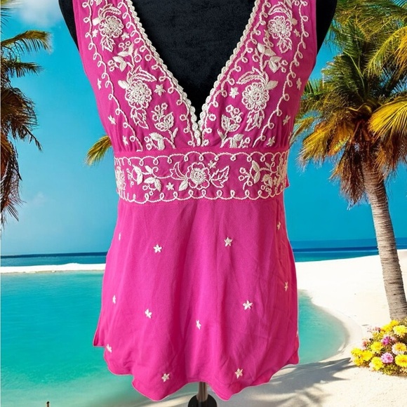 Embroidered Pink Women's Top size M - Picture 1 of 3
